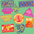 Ghoulish Set of 10 Zombie Stickers Scary Undead Design Apocalypse Decals Stickers for Adults Funny Zombie Adhesives Halloween Stickers Graphic Tee – Feel-Good Design · High-Quality Print
