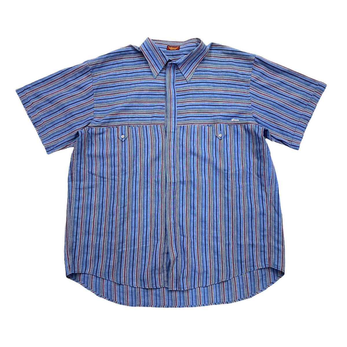Ellesse Short Sleeve Shirt Vintage Mens Striped Cotton Designer Blue VTG Graphic Tee – Premium Graphic · High-Quality Print