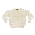 Louis Feraud Womens Jumper Vintage Designer White Knit V Neck Sweater VTG Graphic Tee – Fan Favorite · High-Quality Print