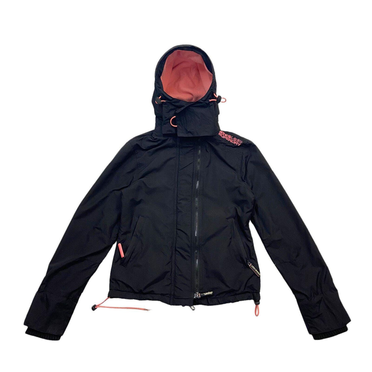 Superdry Windcheater Rain Jacket Vintage Womens Black Hooded Designer XS Graphic Tee – Warm & Stylish · Perfect For Daily Wear