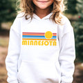 Minnesota Youth Hoodie Retro Sunrise Minnesota Youth Sweatshirt Hoodie – Cozy Vibes · Must-Have Style