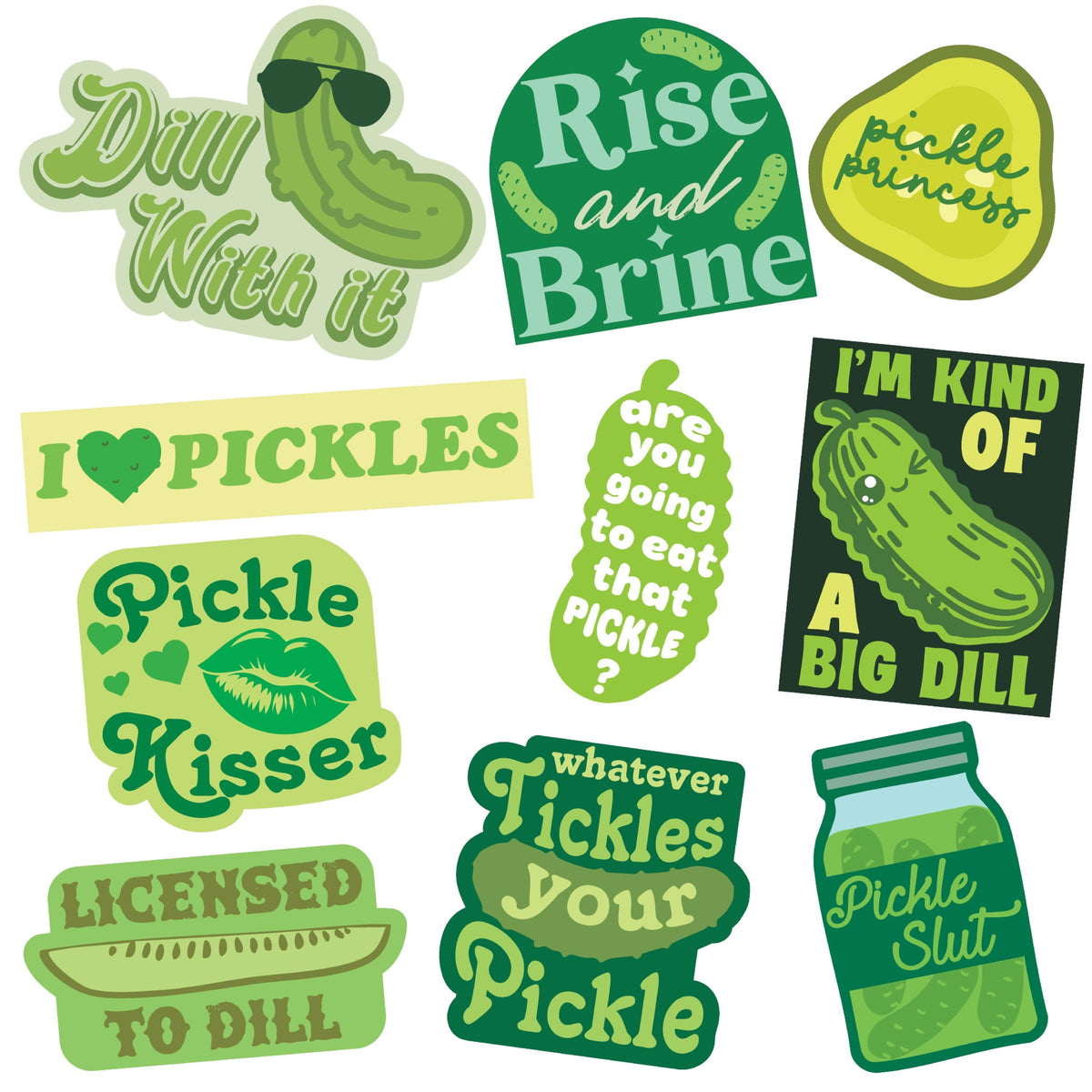 Pickle Stickers Extra Large Stickers for Adults Funny Adhesives with Memes Dill Pickle Stickers Stickers For DIY Crafts and Scrapbooking Graphic Tee – Cozy Vibes · Trending Graphic Apparel