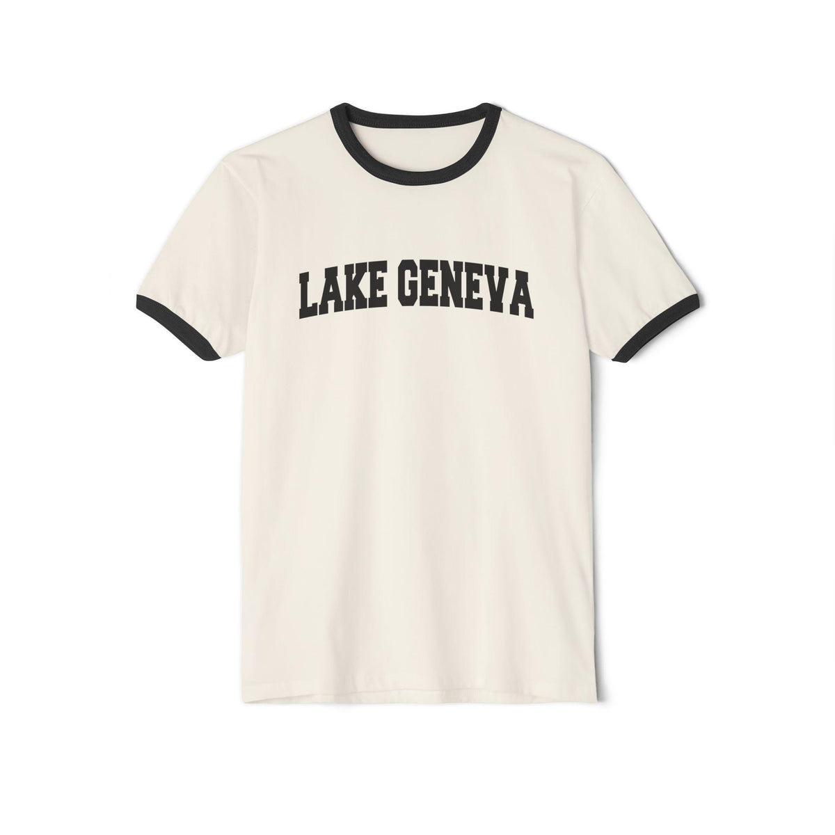Lake Geneva Wisconsin Cotton Ringer Graphic Tee Unisex Lake Geneva T Shirt Vintage Style Tee Men39sWomen39s Tee Collegiate Style Graphic Tee – Fan Favorite · High-Quality Print