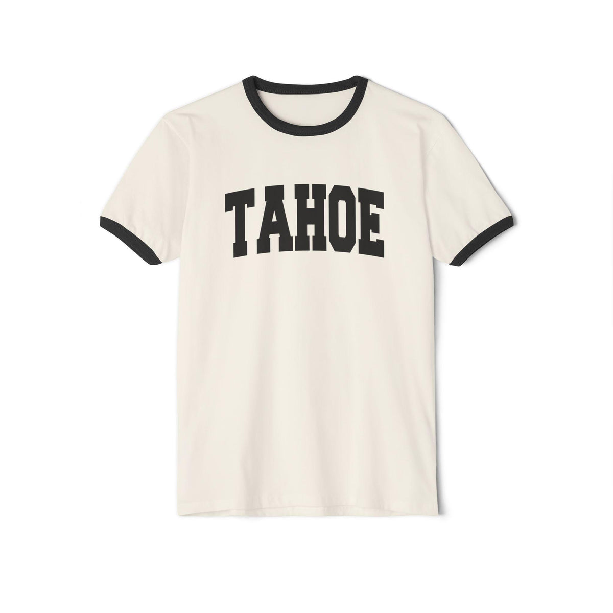 Lake Tahoe California Cotton Ringer Graphic Tee Unisex Lake Tahoe T Shirt Vintage Style Tee Men39sWomen39s Tee Collegiate Style Graphic Tee – Soft Feel · High-Quality Print