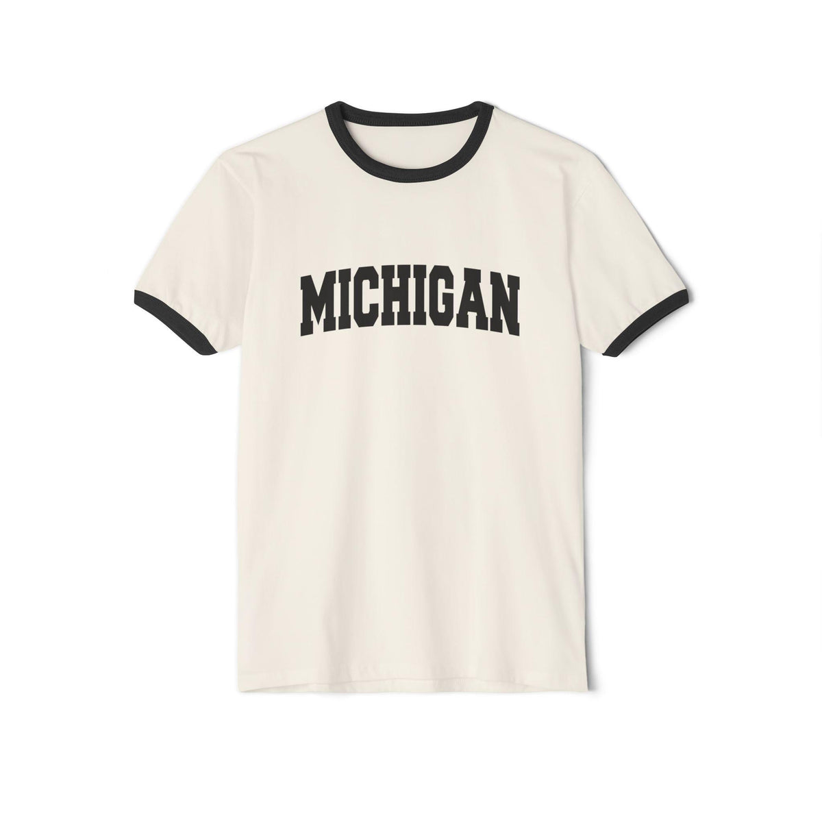 Michigan Cotton Ringer Graphic Tee Unisex Michigan T Shirt Vintage Style Tee Men39sWomen39s Tee Collegiate Style Graphic Tee – Soft Feel · Top Pick For Any Outfit