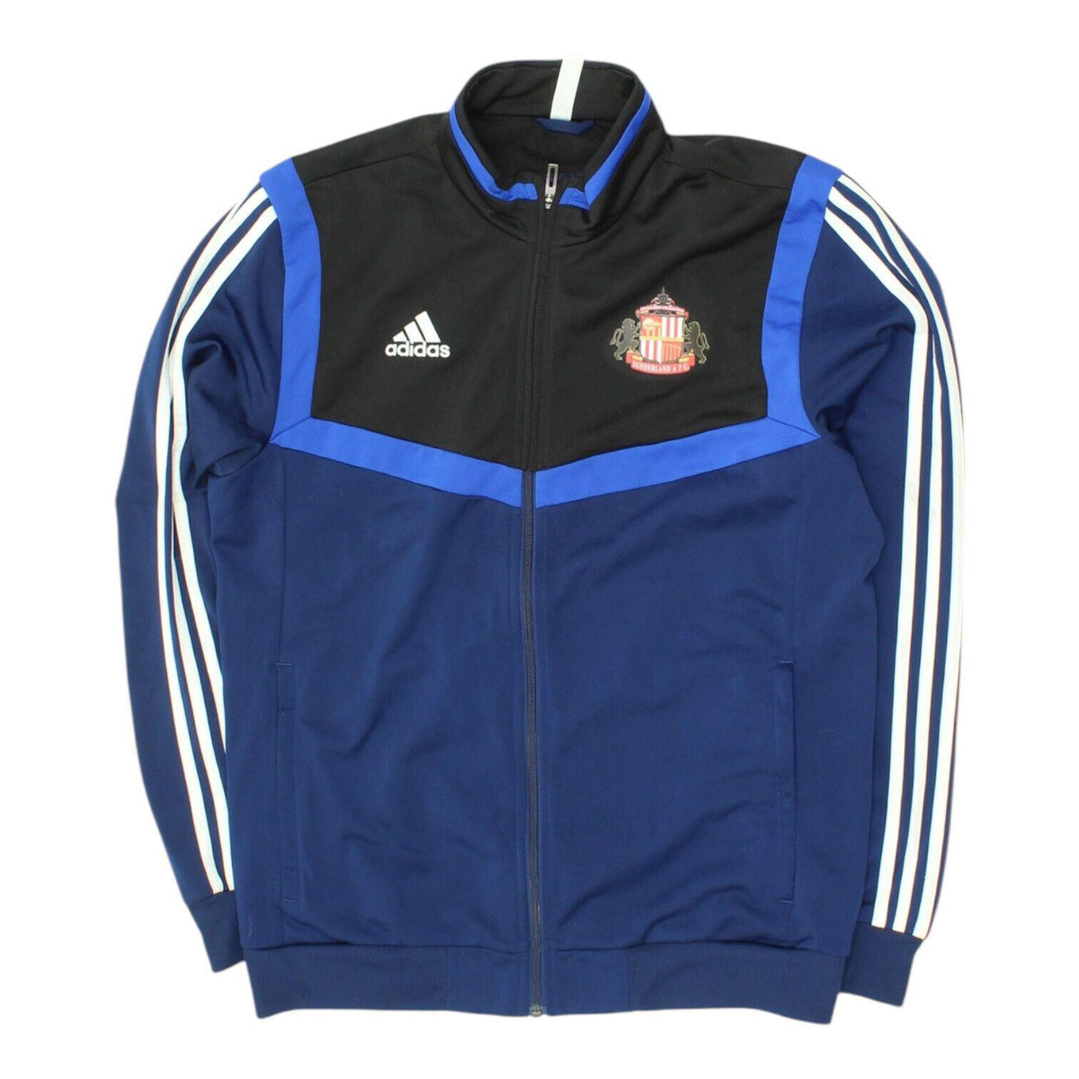 Sunderland Blue Track Jacket Vintage Adidas Mens Football Training Top Soccer Graphic Tee – Aesthetic Look · Must-Have Style