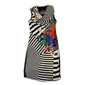 Desigual Sleeveless Floral Dress Vintage Designer Cowl Neck Black White Stripy Graphic Tee – Cozy Vibes · High-Quality Print