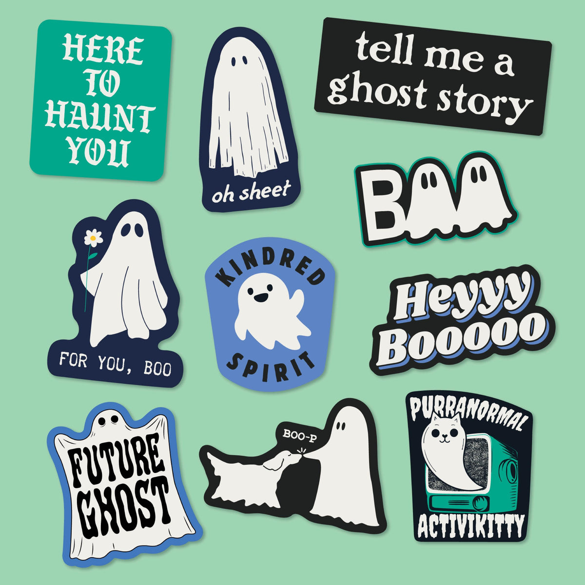 Funny Ghost Stickers Large Stickers for Adults Funny Adhesives with Memes Halloween Stickers Stickers For DIY Crafts and Scrapbooking Graphic Tee – Aesthetic Look · Trending Graphic Apparel