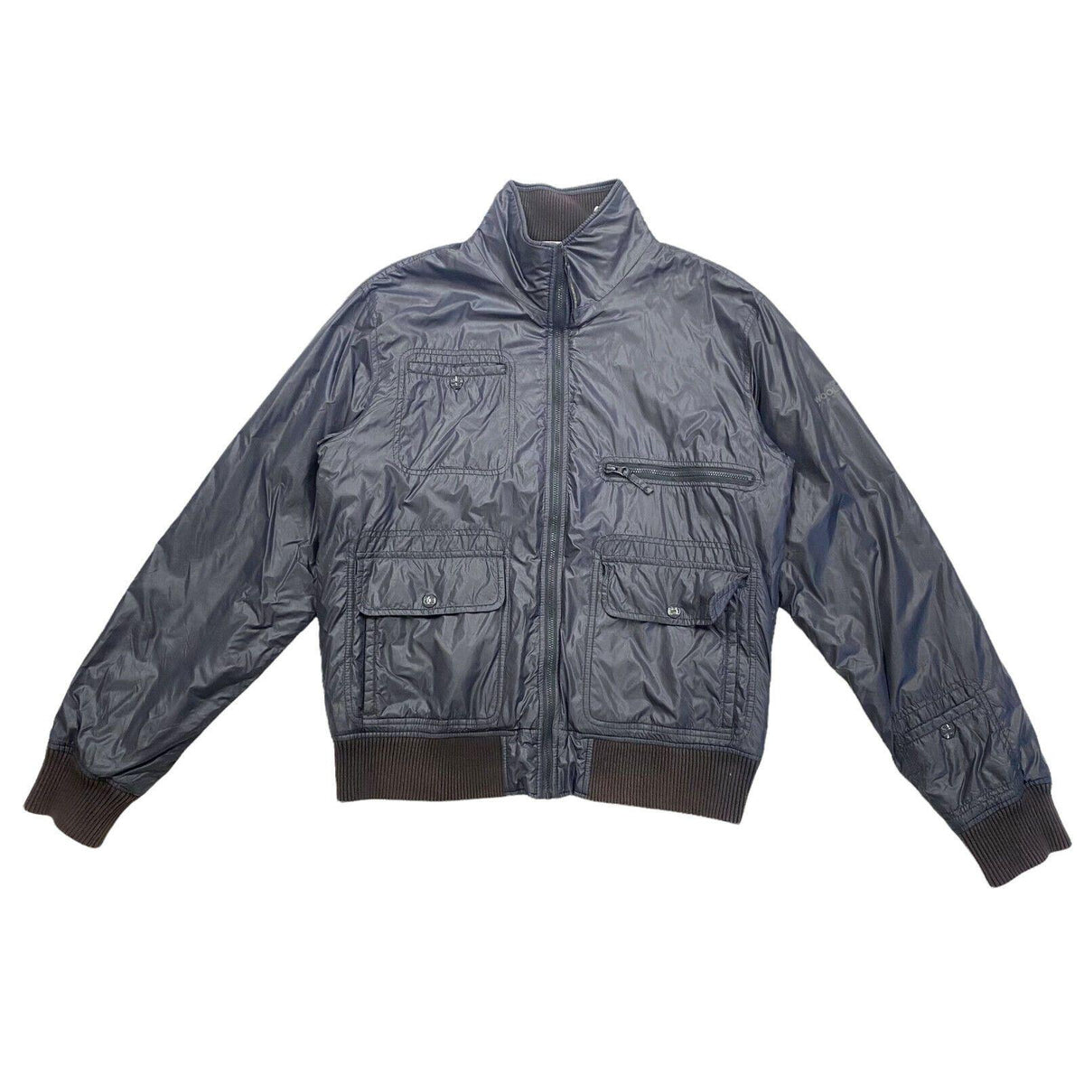 Woolrich Quilted Bomber Jacket Vintage Mens Blue High End Designer Nylon VTG Graphic Tee – Aesthetic Look · High-Quality Print