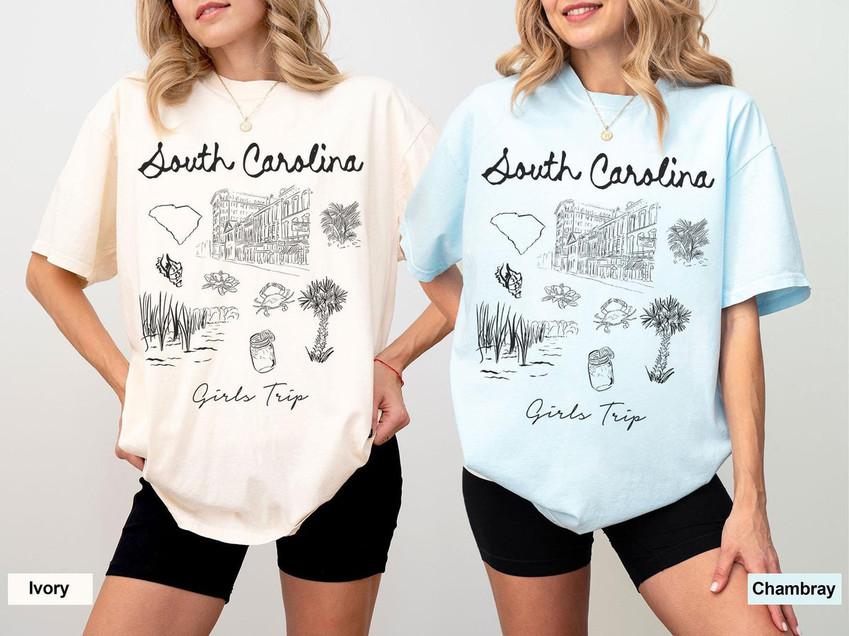 South Carolina Shirt Girls Trip Shirts Gifts for Her Comfort Colors Vacation Tshirt Matching Shirts Friends Tee Graphic Tee – Easygoing Wear · Great Gift For Fans