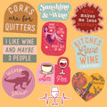 Wine Lover39s Delight Set of 10 Wine Stickers with Sunshine and Wine Theme Large Stickers for Bakers Funny Adhesives with Memes Graphic Tee – Fan Favorite · Trending Graphic Apparel