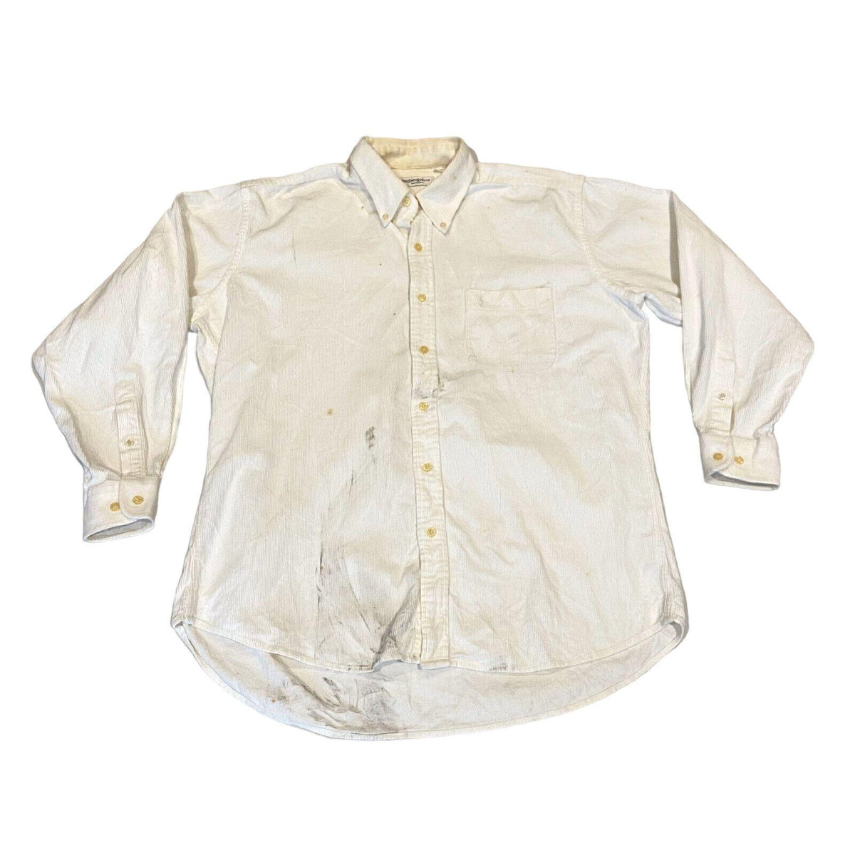 Yves Saint Laurent Shirt Vintage Mens White Designer Corduroy Button Down Graphic Tee – Everyday Comfort · High-Quality Print