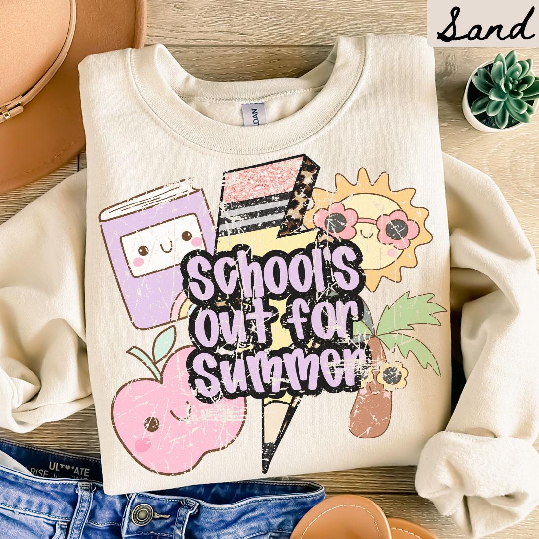 Schools Out For Summer Sweatshirt Last Day of School Teacher Summer Crewneck Summer Break Shirts End of School Year Sweatshirt – Easygoing Wear · Trending Graphic Apparel