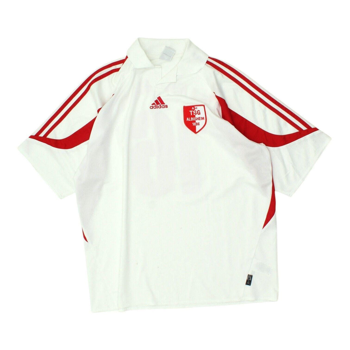 TSG Albisheim Polo Shirt Vintage Adidas Mens White Collared German Football Graphic Tee – Easygoing Wear · Top Pick For Any Outfit