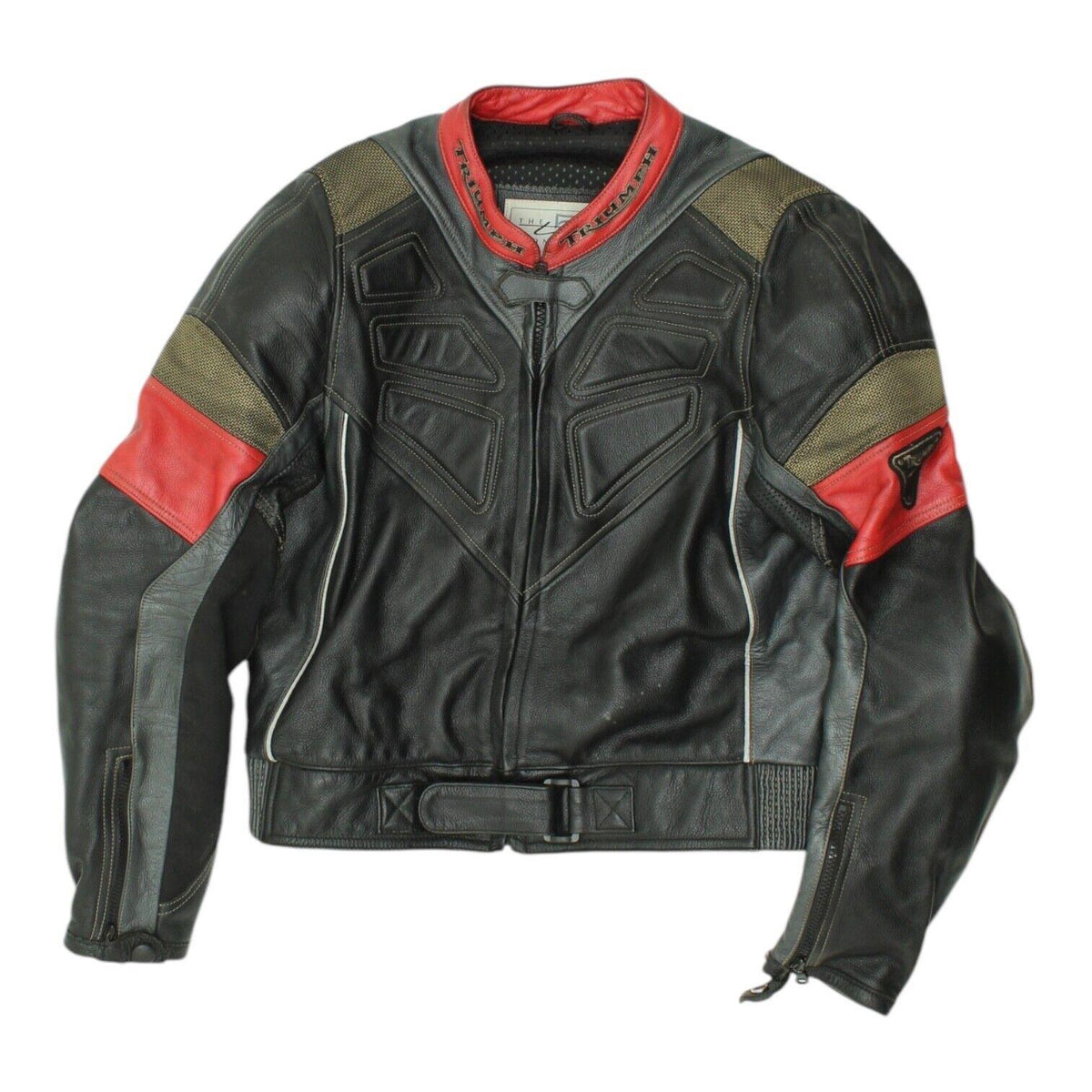 Triumph Leather Motorcycle Jacket The Triple Connection Mens Black Motorbike Graphic Tee – Warm & Stylish · High-Quality Print