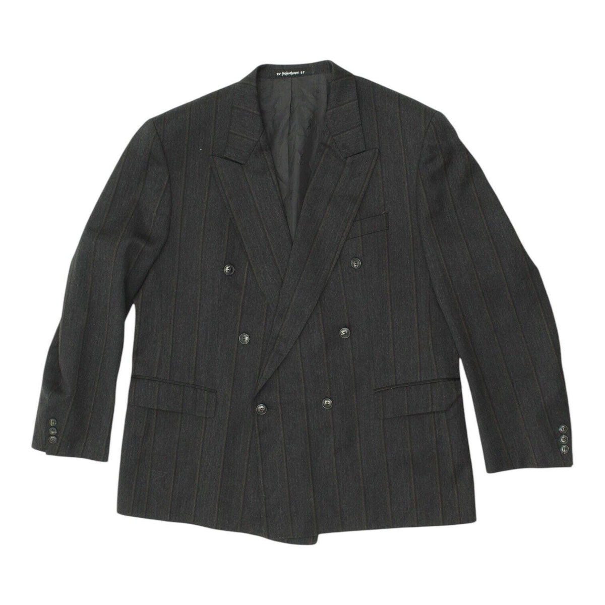 Yves Saint Laurent Blazer Jacket Vintage Mens Grey Designer Double Breasted Graphic Tee – Warm & Stylish · Great Gift For Fans