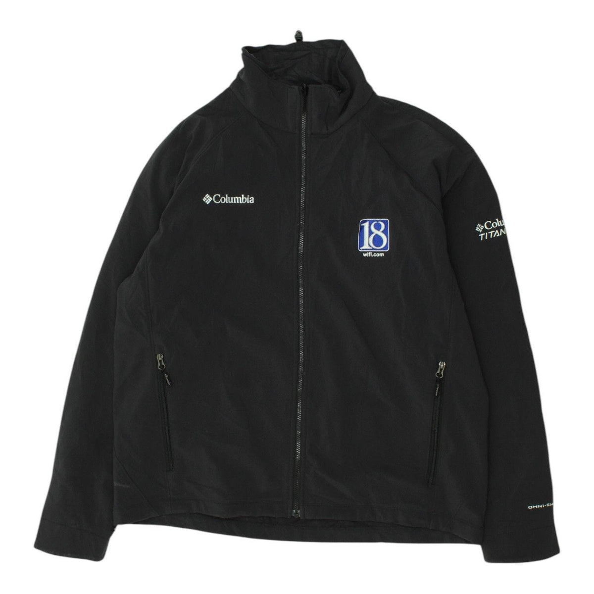 Columbia Mens Black Jacket Outdoors Fleece Lined Workwear Uniform Full Zip Graphic Tee – Bold Style · High-Quality Print