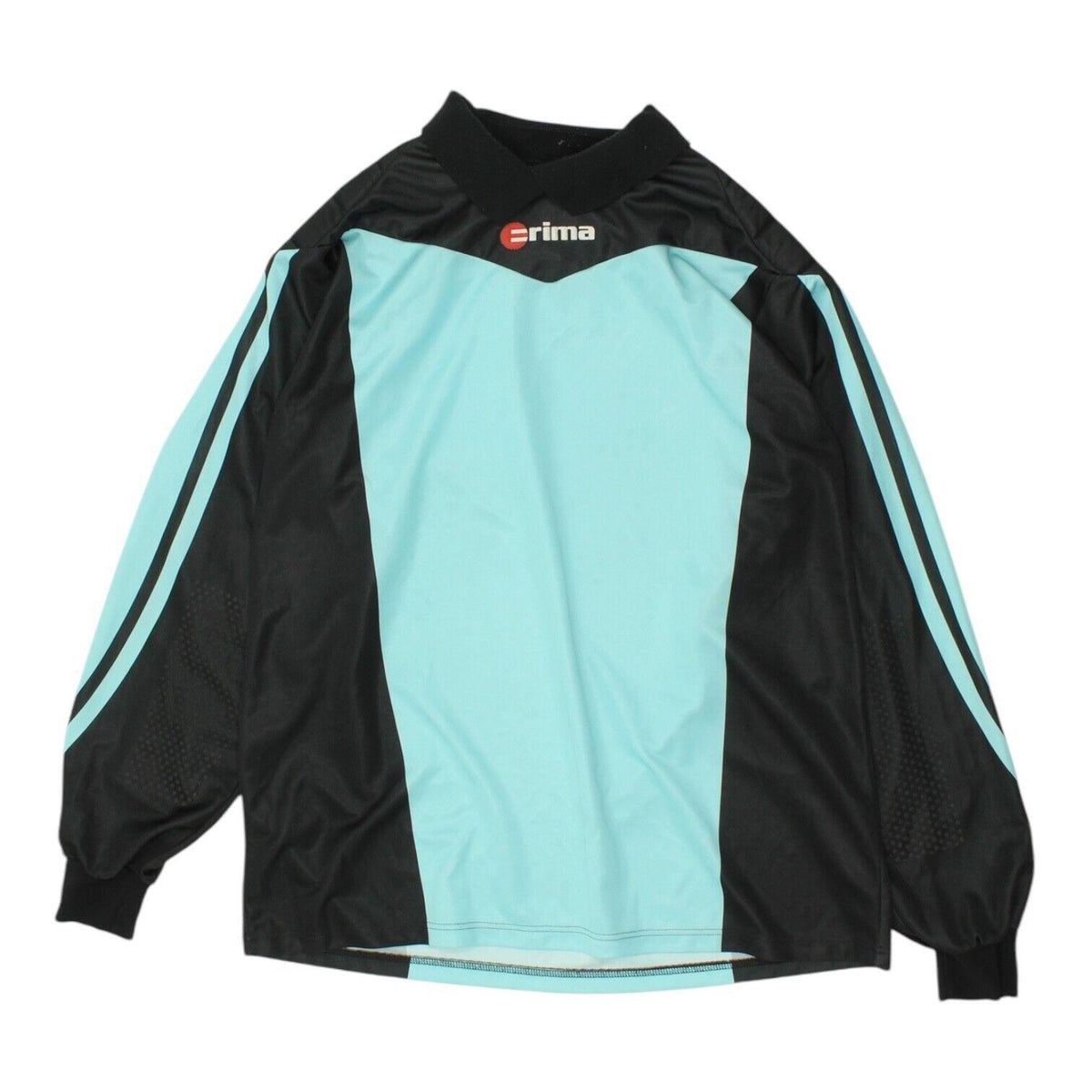Erima Mens Goalkeeper Shirt Vintage Blue Black Collared Football Long Sleeve Graphic Tee – Warm & Stylish · Perfect For Daily Wear