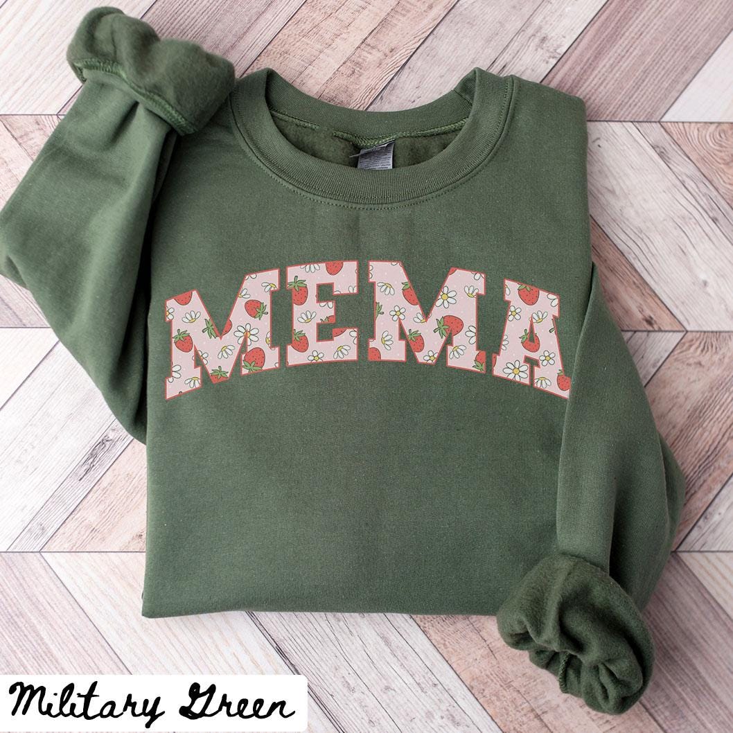 Mema Sweatshirt Mother39s Day Gifts Mema Crewneck Strawberry Mema Shirts Mema Gifts Sweatshirt – Soft Feel · High-Quality Print