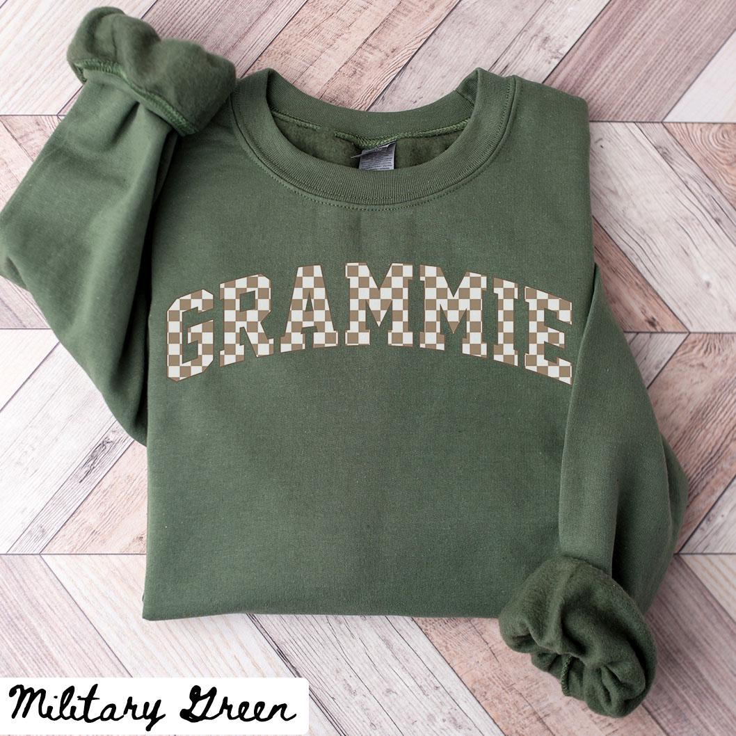 Grammie Sweatshirt Mother39s Day Gifts Grammie Crewneck Grammie Shirts Grammie Gifts Checkered Sweatshirt – Soft Feel · Trending Graphic Apparel