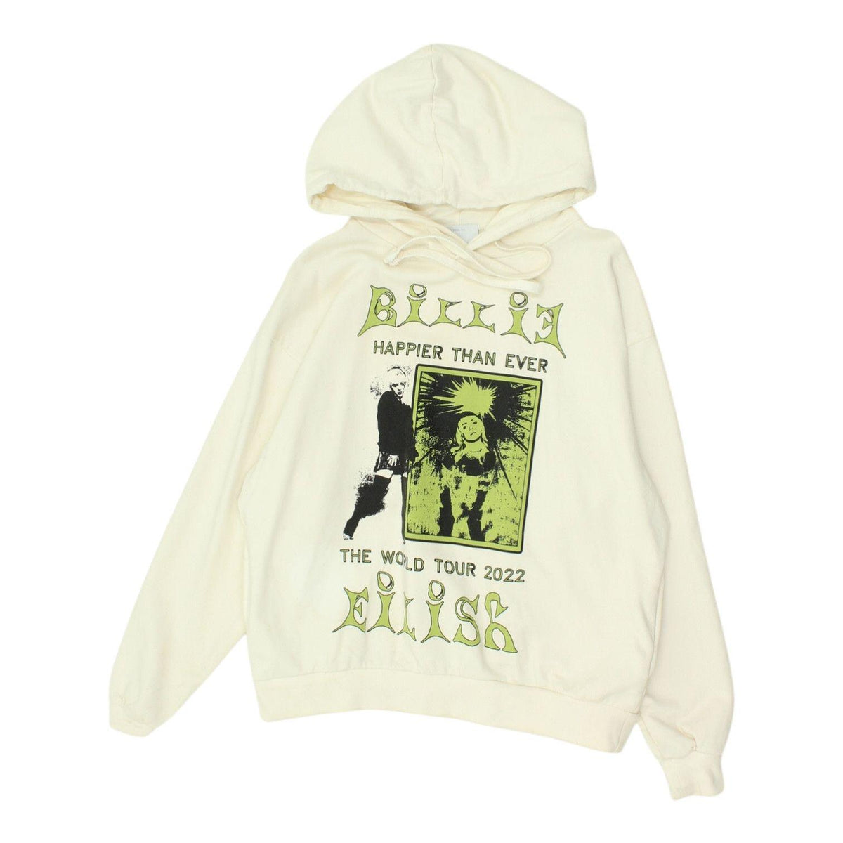 Billie Eilish Mens Hoodie Happier Than Ever World Tour Pullover White Hoody Hoodie – Aesthetic Look · Perfect For Daily Wear