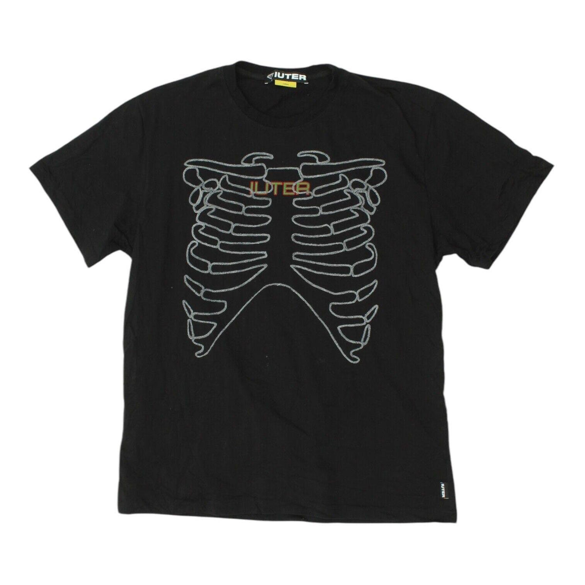 Iuter Mens Black Tshirt Skeleton Chest Designer Crew Neck Short Sleeve Graphic Tee – Warm & Stylish · Great Gift For Fans