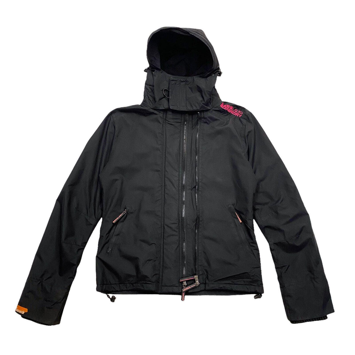 Superdry Womens Windcheater Jacket Vintage Designer Black Nylon Rain Coat VTG Graphic Tee – Bold Style · Top Pick For Any Outfit