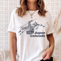 Aspen Graphic Tee Retro Ski Lift Adult Unisex Aspen Colorado T Shirt Personalization Available Graphic Tee – Warm & Stylish · Trending Graphic Apparel