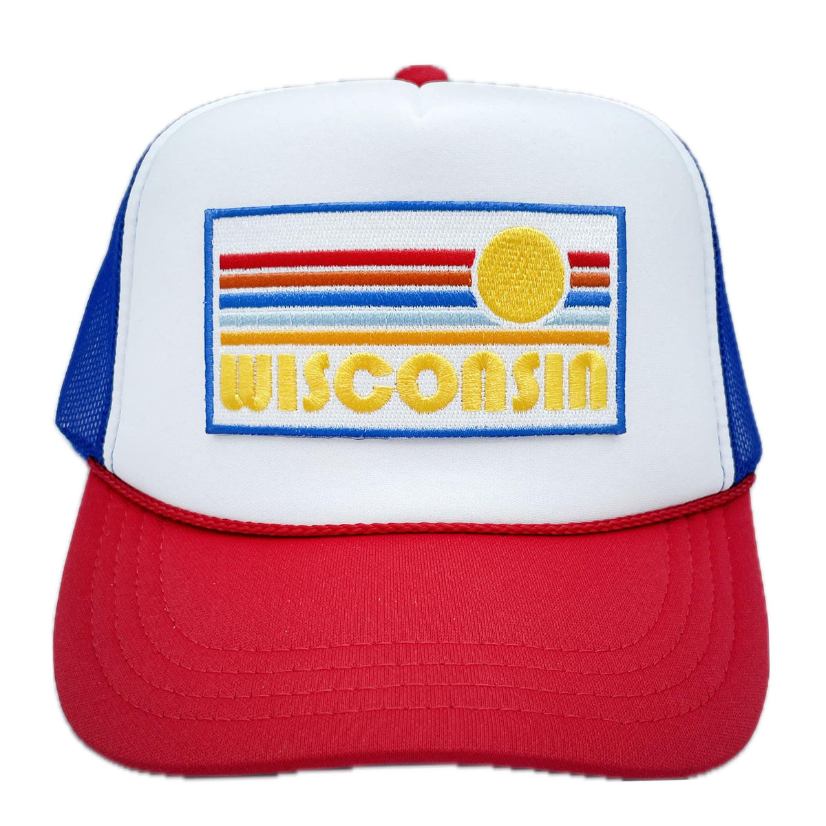 Kids Wisconsin Trucker Hat Ages 212 Retro Sunrise Wisconsin Snapback Youth Hat Kid39s Hat Graphic Tee – Everyday Comfort · Perfect For Daily Wear