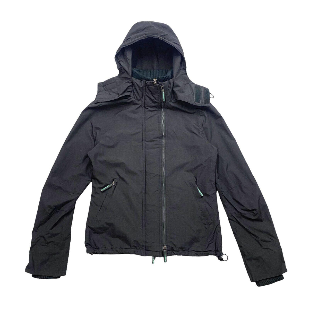 Superdry Womens Windcheater Jacket Vintage Designer Dark Grey Nylon Rain Coat Graphic Tee – Soft Feel · Must-Have Style