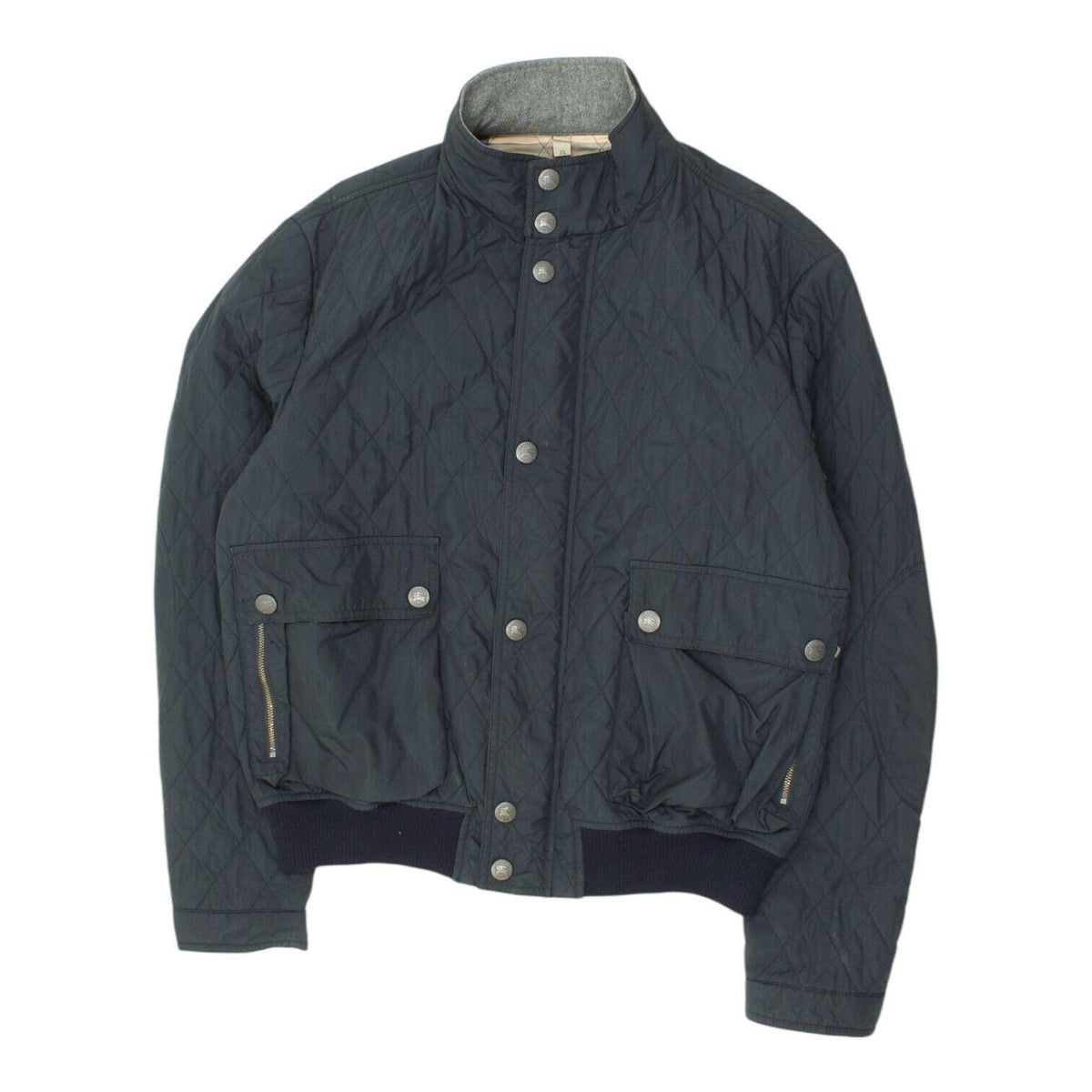 Burberry London Quilted Jacket Vintage Womens Navy High End Luxury Designer Graphic Tee – Warm & Stylish · Must-Have Style