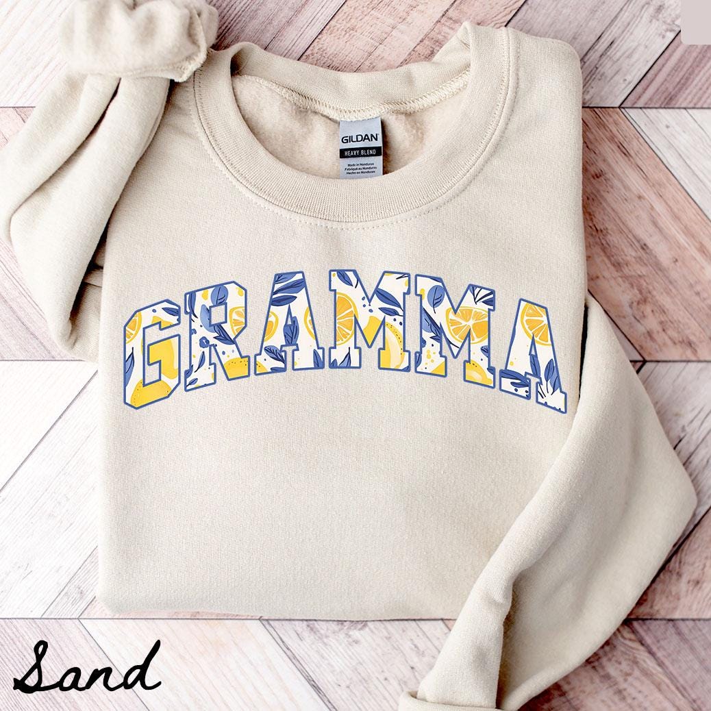 Gramma Sweatshirt Grandma Crewneck Mother39s Day Gifts New Grandmother Shirt Womens Summer Lemon Sweatshirt – Fan Favorite · High-Quality Print