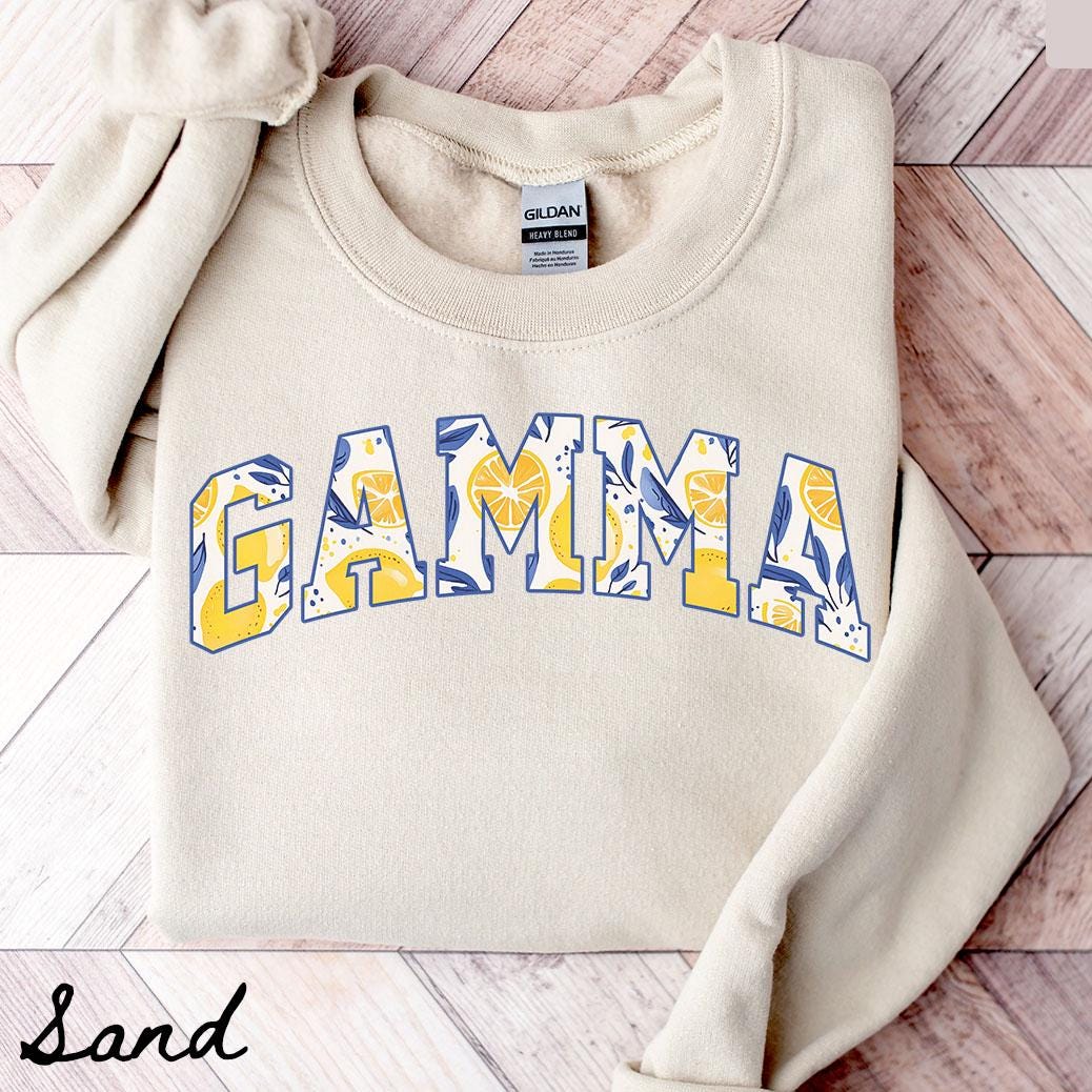 Gamma Sweatshirt Grandma Crewneck Mother39s Day Gifts New Grandmother Shirt Womens Summer Lemon Sweatshirt – Bold Style · Trending Graphic Apparel