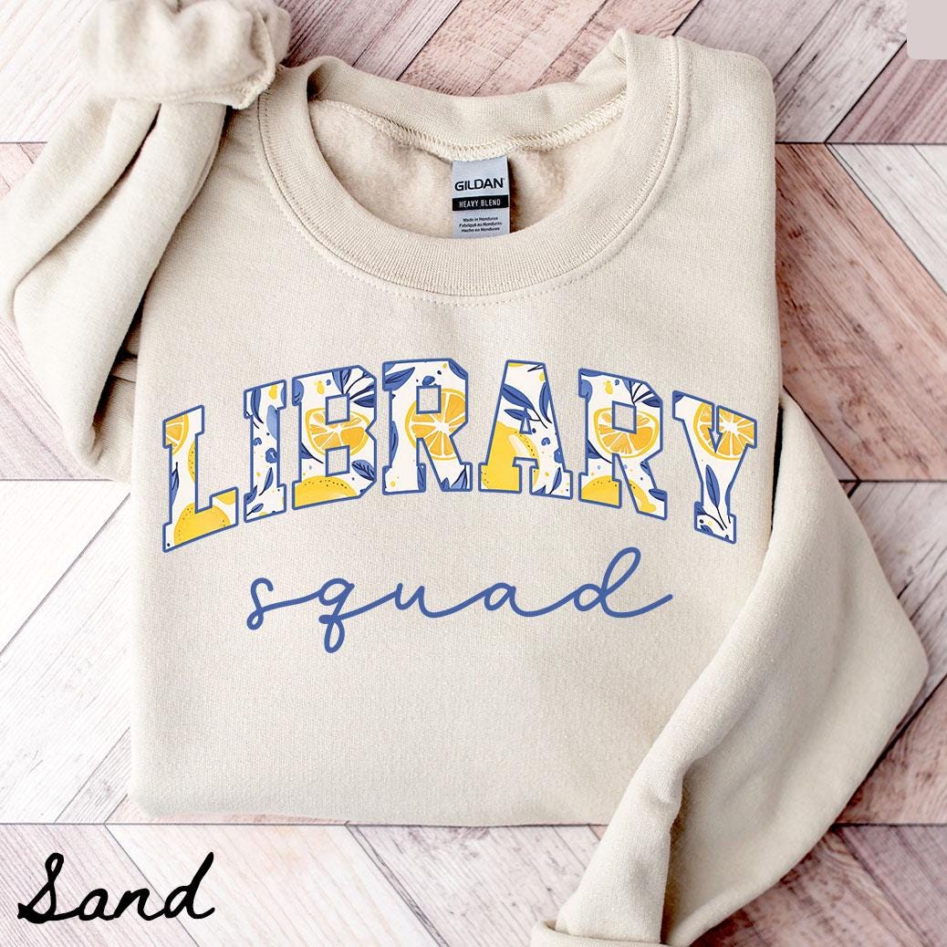 Library Team Sweatshirt Teacher Sweatshirt Librarian Crewneck Back to School Tee Library Department Gifts Crew Squad Sweatshirt – Soft Feel · Great Gift For Fans