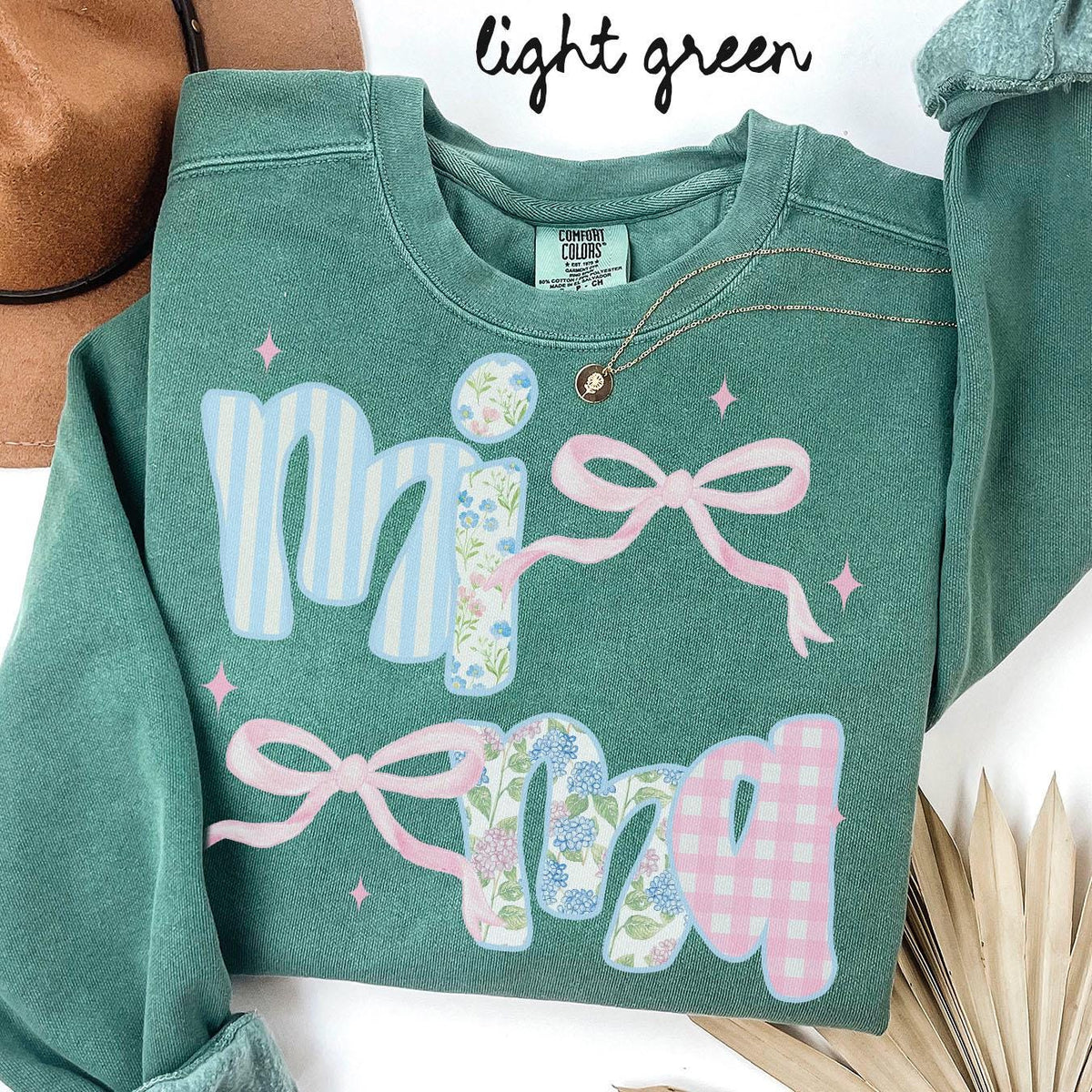 Mima Comfort Colors Sweatshirt Grandma Crewneck Mother39s Day Gifts New Grandmother Shirt Womens Bows Sweatshirt – Fan Favorite · Top Pick For Any Outfit