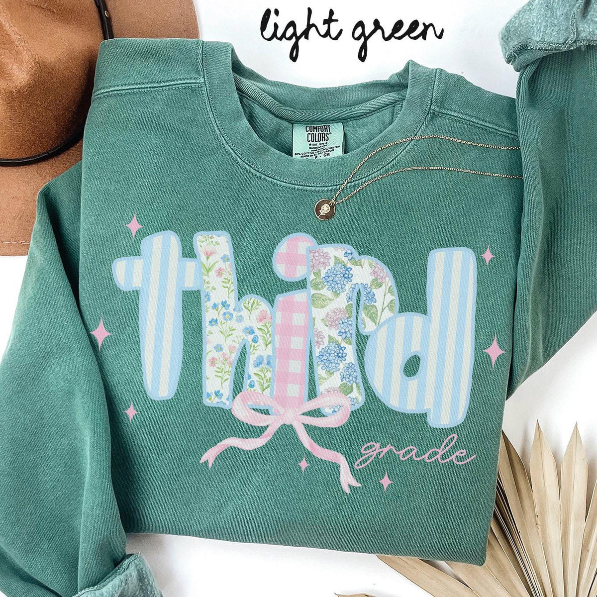 Third Grade Comfort Colors Sweatshirt Teacher Team Shirts 3rd Grade Crewneck Back to School Third Grade Department Gifts Crew Sweatshirt – Cozy Vibes · Great Gift For Fans