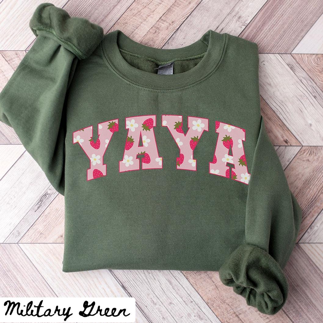 Yaya Sweatshirt Mother39s Day Gifts Yaya Crewneck Strawberry Yaya Shirts Yaya Gifts Sweatshirt – Fan Favorite · Great Gift For Fans
