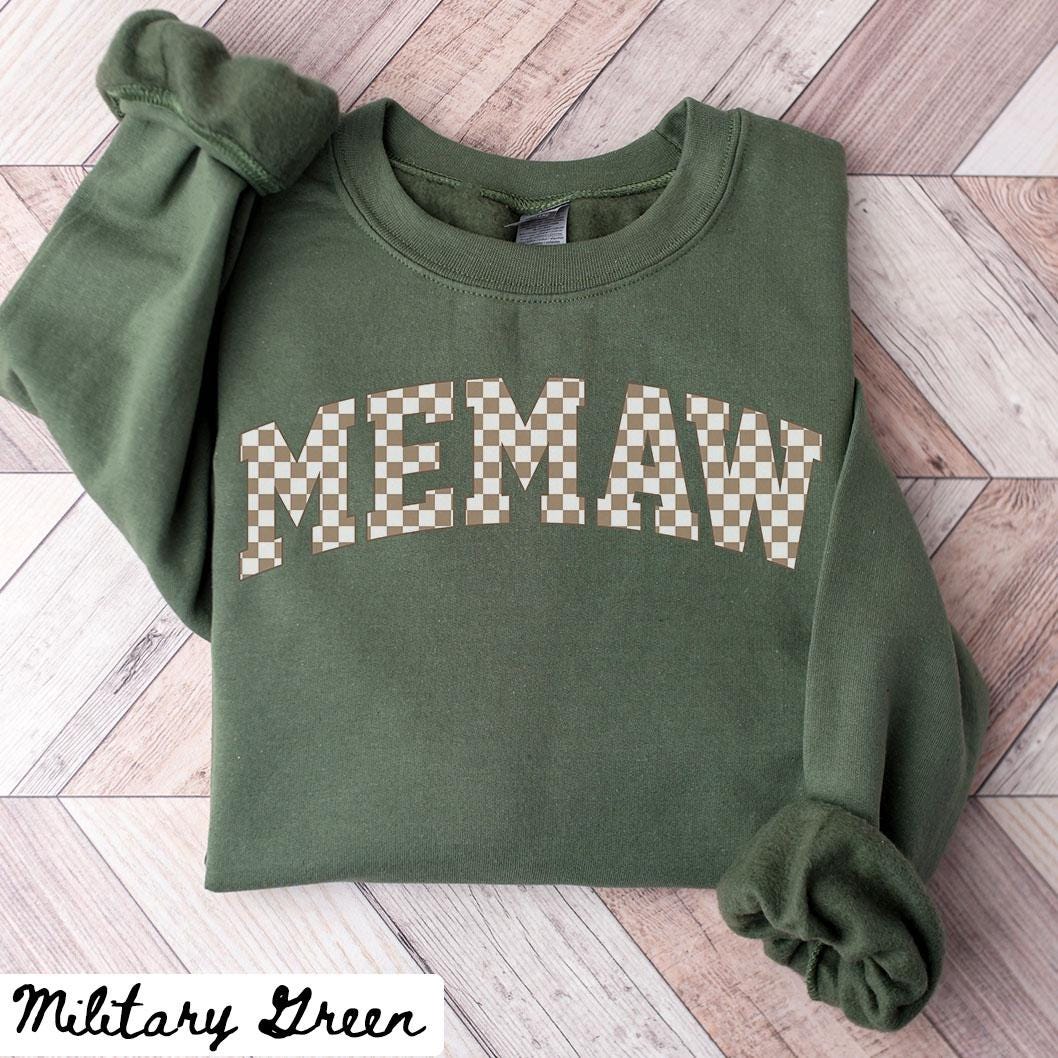 Memaw Sweatshirt Mother39s Day Gifts Memaw Crewneck Memaw Shirts Memaw Gifts Checkered Sweatshirt – Everyday Comfort · Perfect For Daily Wear