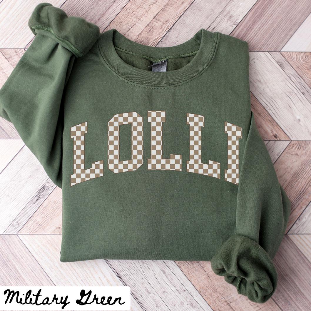Lolli Sweatshirt Mother39s Day Gifts Lolli Crewneck Lolli Shirts Lolli Gifts Checkered Sweatshirt – Soft Feel · Top Pick For Any Outfit