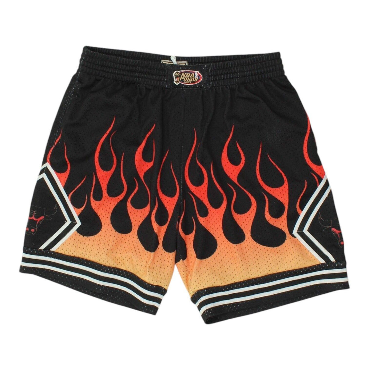 Chicago Bulls Flames Shorts Vintage 1997 NBA Finals Mitchell Ness Basketball Graphic Tee – Warm & Stylish · Perfect For Daily Wear