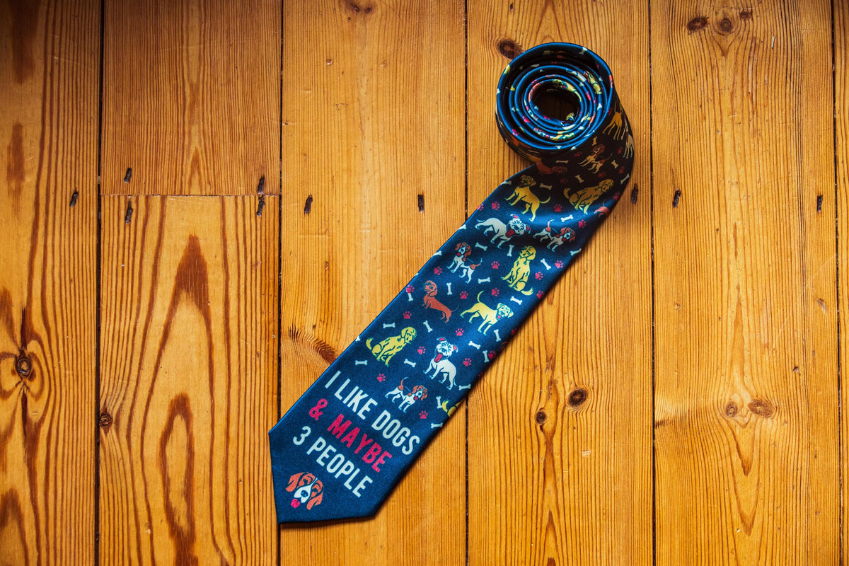 Unique Father39s Day Gift I Like Dogs and Maybe 3 People Necktie Retirement Gift Gifts For Grandpa Funny Neckties Dog Dad Tie Dog Tie Graphic Tee – Fan Favorite · Must-Have Style