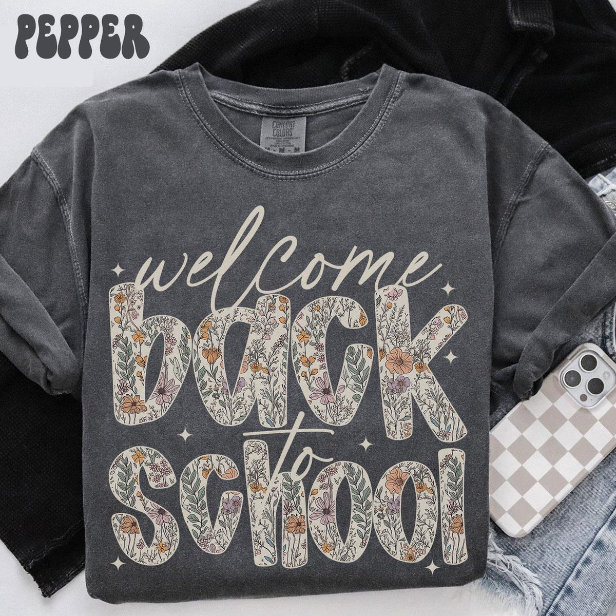 Comfort Colors Back to School Shirt Teacher TShirt First Day of School Tee 1st Day of School Welcome Back to School Gifts Wildflowers Graphic Tee – Premium Graphic · Perfect For Daily Wear