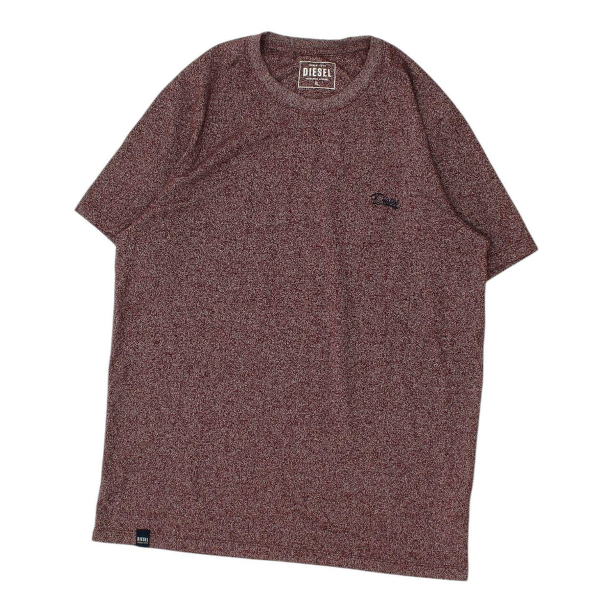 Diesel Mens Burgundy Tshirt Casual Designer Crew Neck Logo Short Sleeve Graphic Tee – Easygoing Wear · High-Quality Print