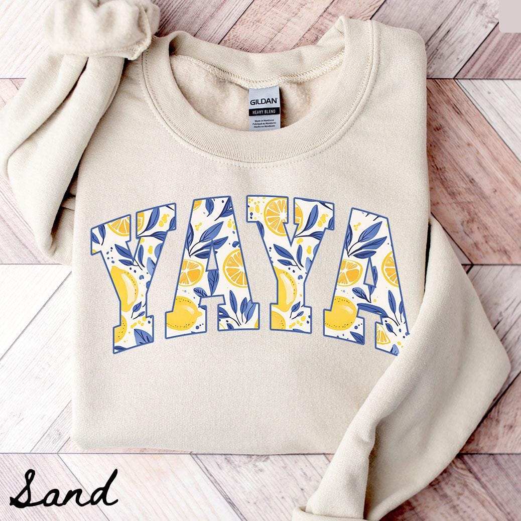 YaYa Sweatshirt Grandma Crewneck Mother39s Day Gifts New Grandmother Shirt Womens Summer Lemon Sweatshirt – Bold Style · Must-Have Style