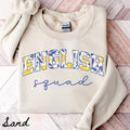 English Team Sweatshirt Teacher Sweatshirt Language Arts Crewneck Back to School Tee English Department Gifts Crew Squad Sweatshirt – Cozy Vibes · High-Quality Print