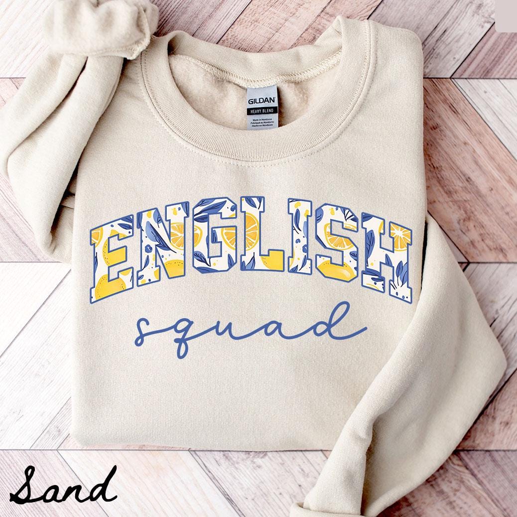 English Team Sweatshirt Teacher Sweatshirt Language Arts Crewneck Back to School Tee English Department Gifts Crew Squad Sweatshirt – Cozy Vibes · High-Quality Print
