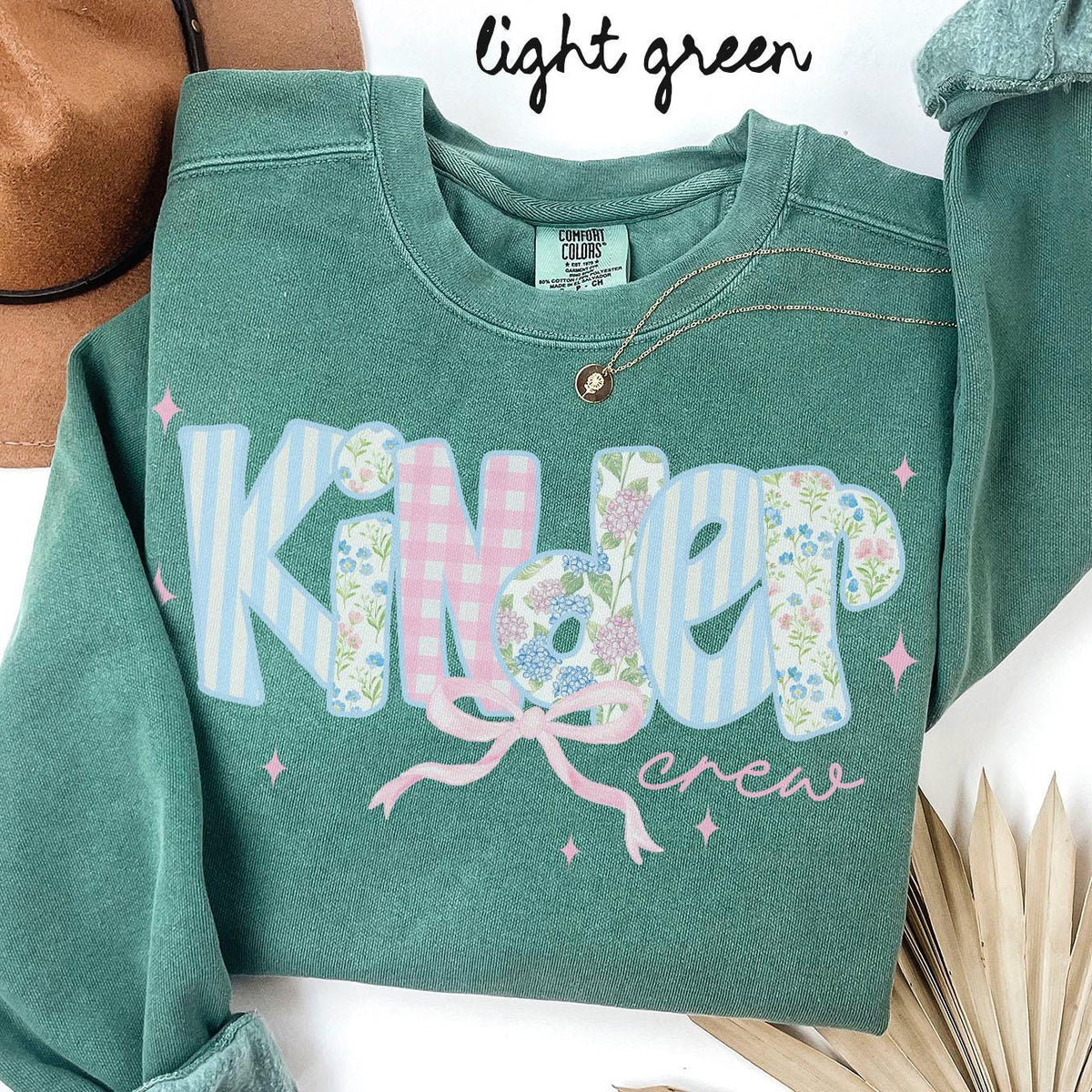 Kindergarten Comfort Colors Sweatshirt Teacher Team Shirts Kindergarten Crewneck Back to School Kindergarten Department Gifts Crew Sweatshirt – Everyday Comfort · Great Gift For Fans