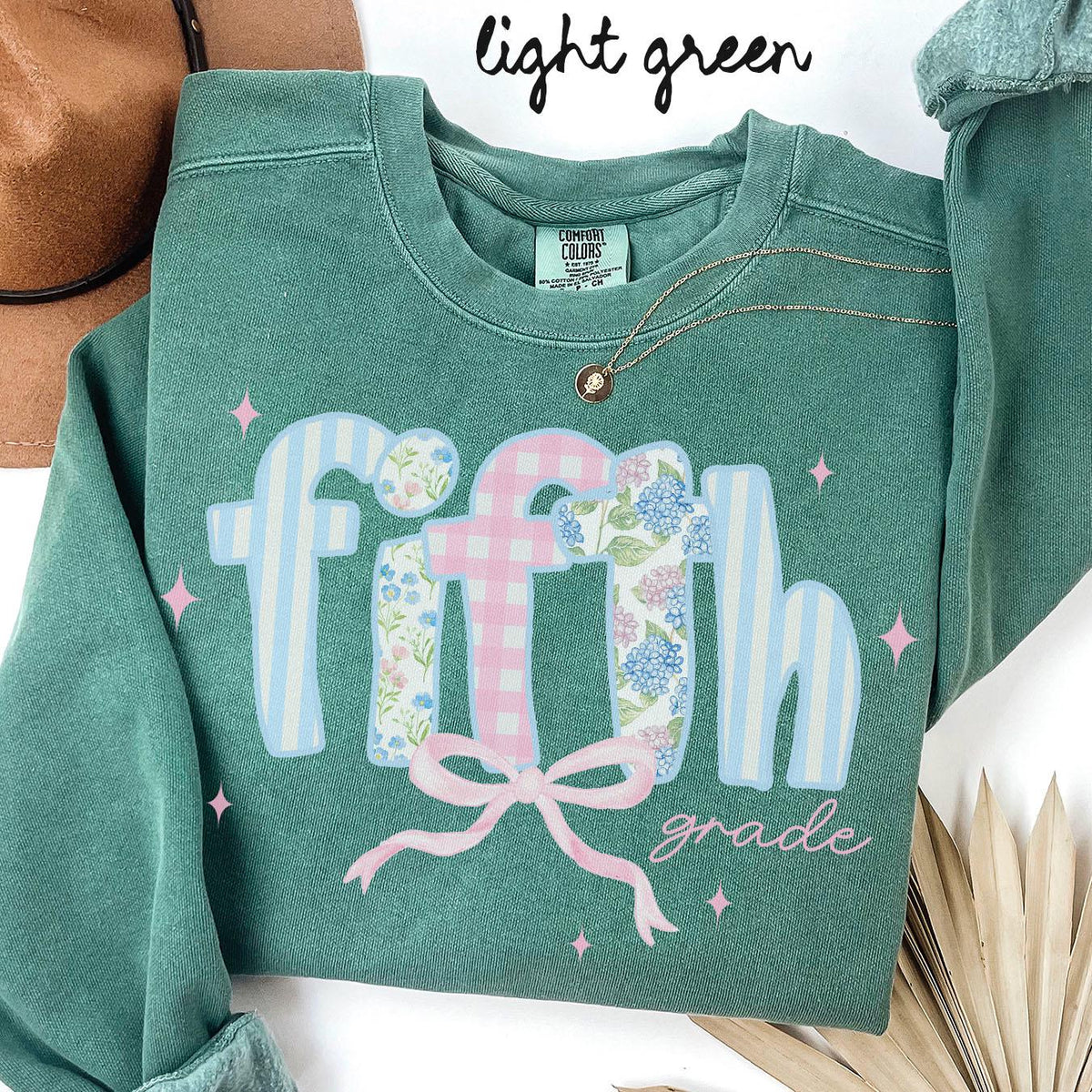 Fifth Grade Comfort Colors Sweatshirt Teacher Team Shirts 5th Grade Crewneck Back to School Fifth Grade Department Gifts Crew Sweatshirt – Easygoing Wear · High-Quality Print