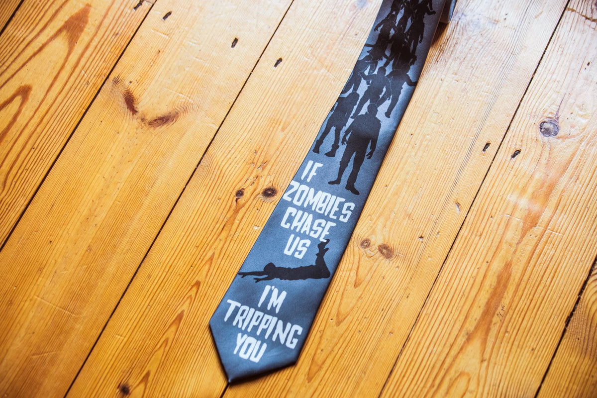 Halloween Ties Father39s Day Gift Zombies Chase Us I39m Tripping You Zombie Ties Necktie For Work Gift For Dad Funny Zombie Neckties Graphic Tee – Fan Favorite · Must-Have Style