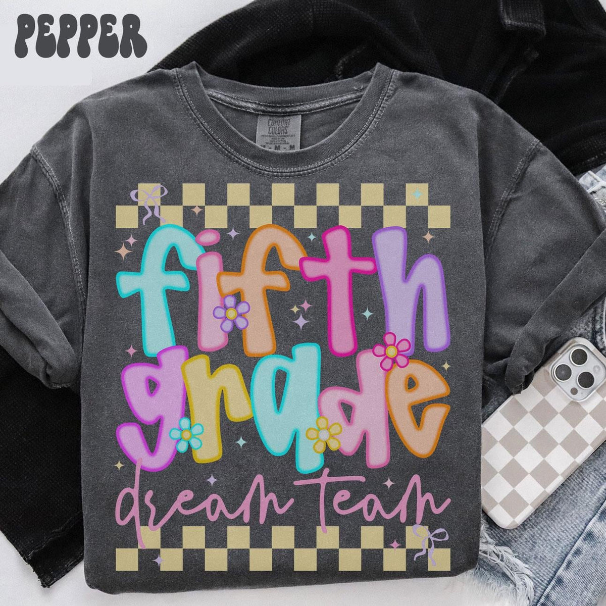 Comfort Colors Fifth Grade Shirt Teacher Tee 5th Grade TShirt Back to School Fifth Grade Department Gifts Crew Squad Graphic Tee – Warm & Stylish · Perfect For Daily Wear